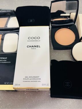 CHANEL Compact Powder & COCO Mademoiselle Packaging - Beige, Black, White